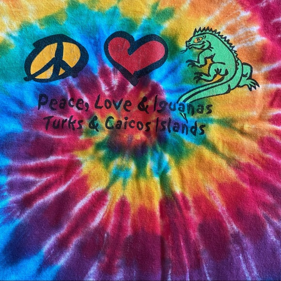 Vintage Other - TIE DYE PEACE LOVE & IGUANAS TEE MEDIUM